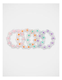 Flower Bracelet 4 Pack in Multi
