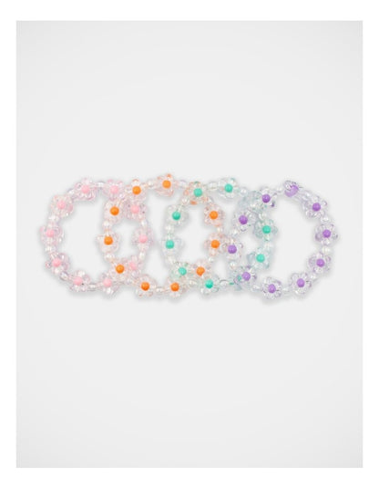 Flower Bracelet 4 Pack in Multi