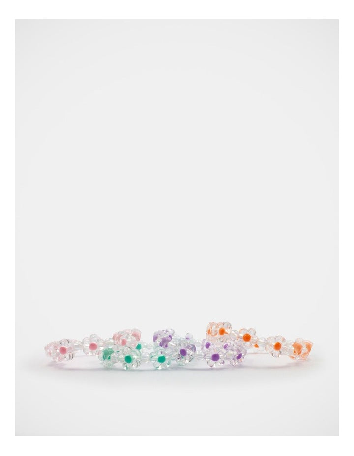 Flower Bracelet 4 Pack in Multi