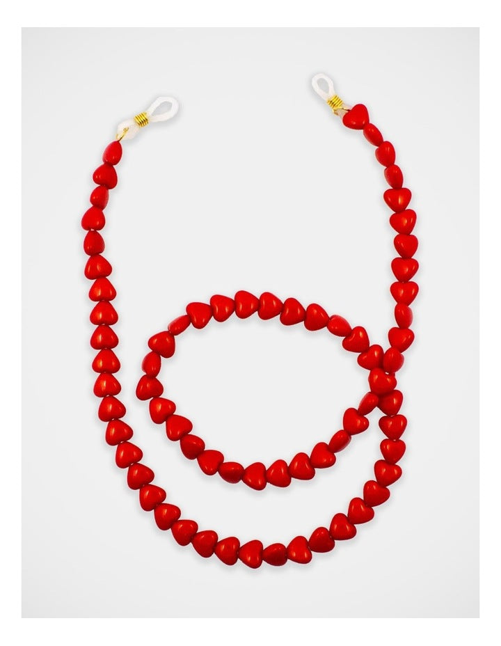 Heart Sunglass Chain in Red