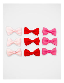 Bow Hairclip 9 Pack in Multi