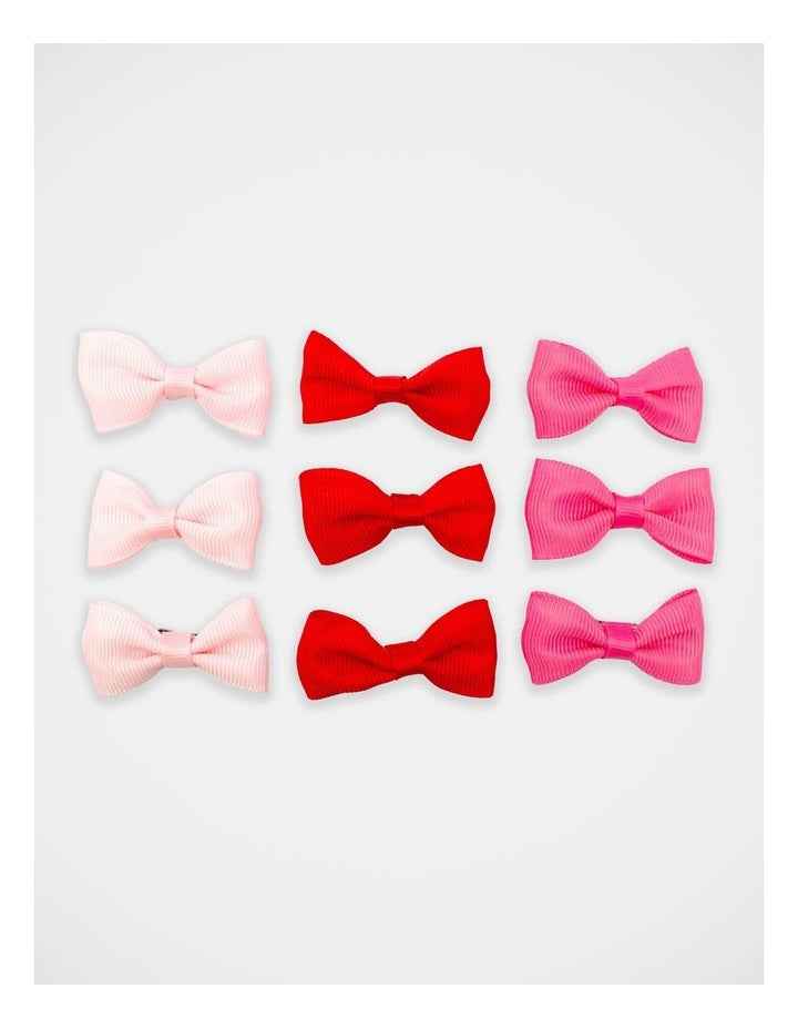 Bow Hairclip 9 Pack in Multi