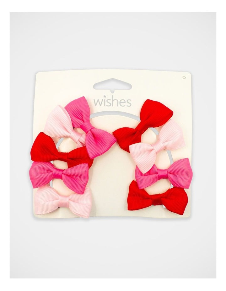Bow Hairclip 9 Pack in Multi