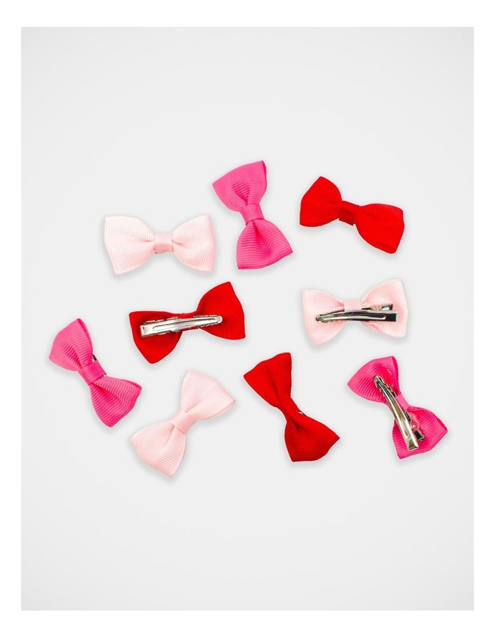 Bow Hairclip 9 Pack in Multi