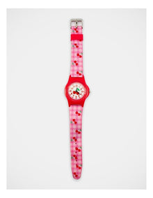 Gingham Cherry Print Watch in Multi