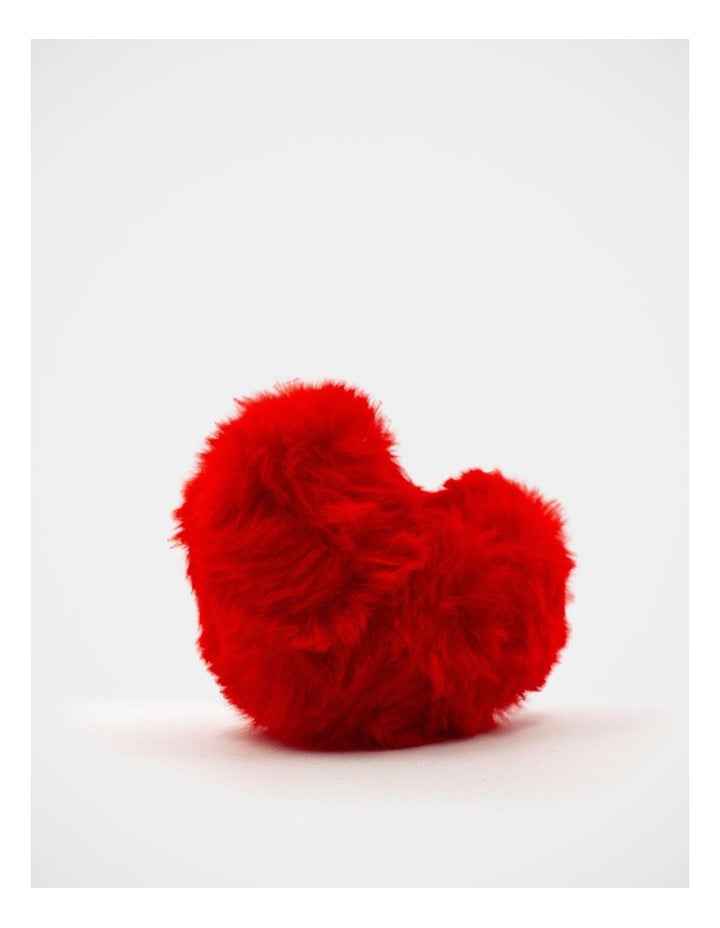 Fluffy Heart Keyring in Red