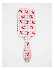 Gingham Cherry Printed Hairbrush in Multi