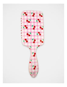 Gingham Cherry Printed Hairbrush in Multi