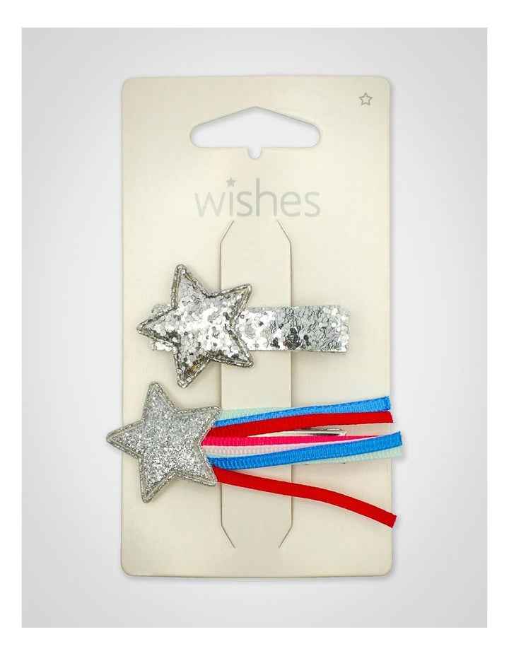 Glitter Star Hairclip 2 Pack in Silver