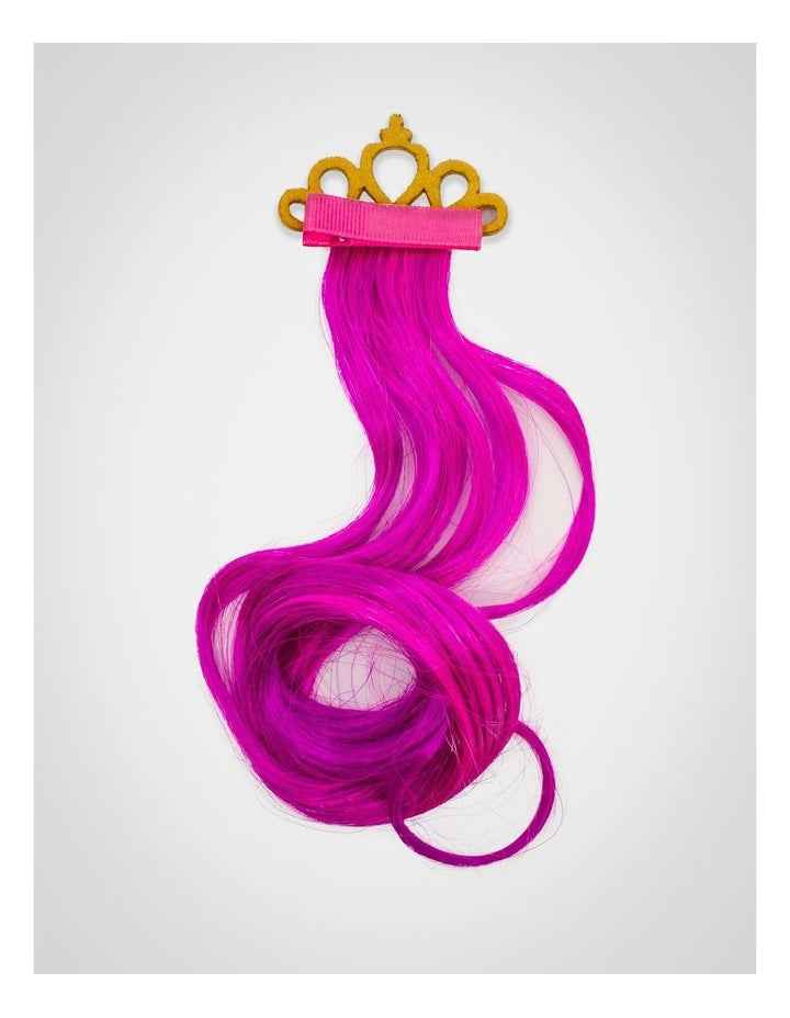 Glitter Crown Faux Hair Clip in Purple