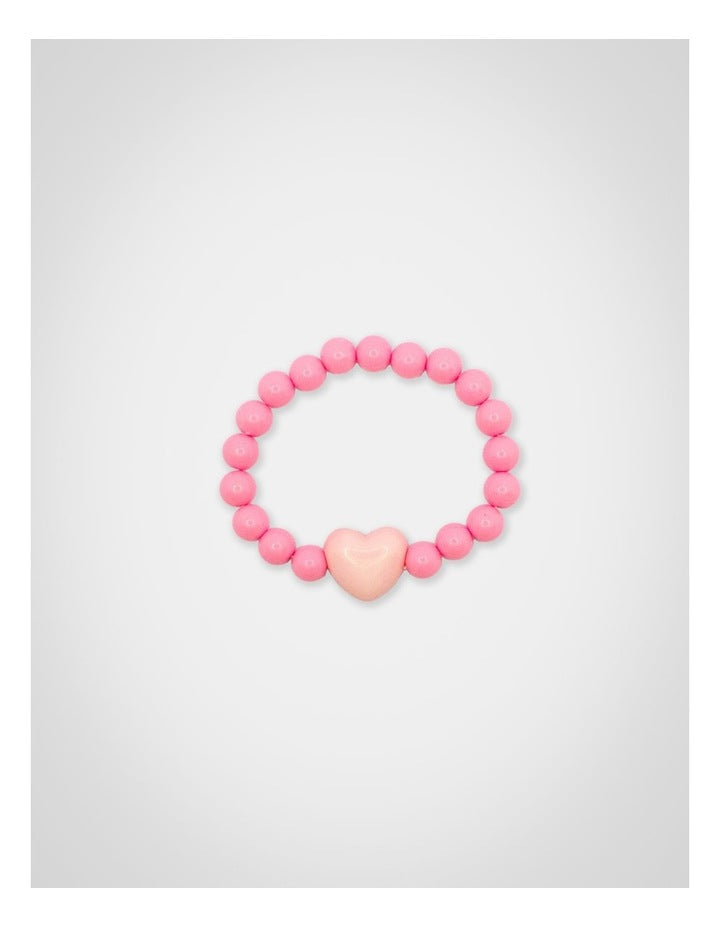 Beaded Heart Necklace and Bracelet Set in Multi