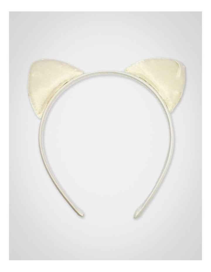Sequin Ear Aliceband in White