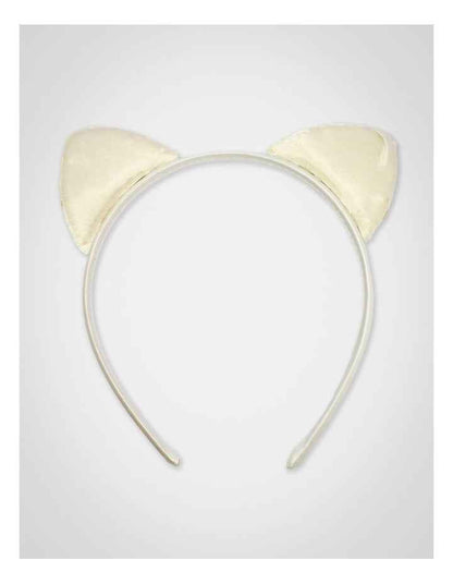 Sequin Ear Aliceband in White