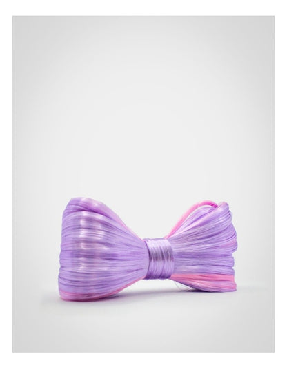 Bow Faux Hair Clip in Purple/Pink