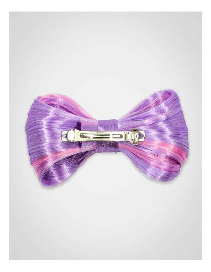 Bow Faux Hair Clip in Purple/Pink
