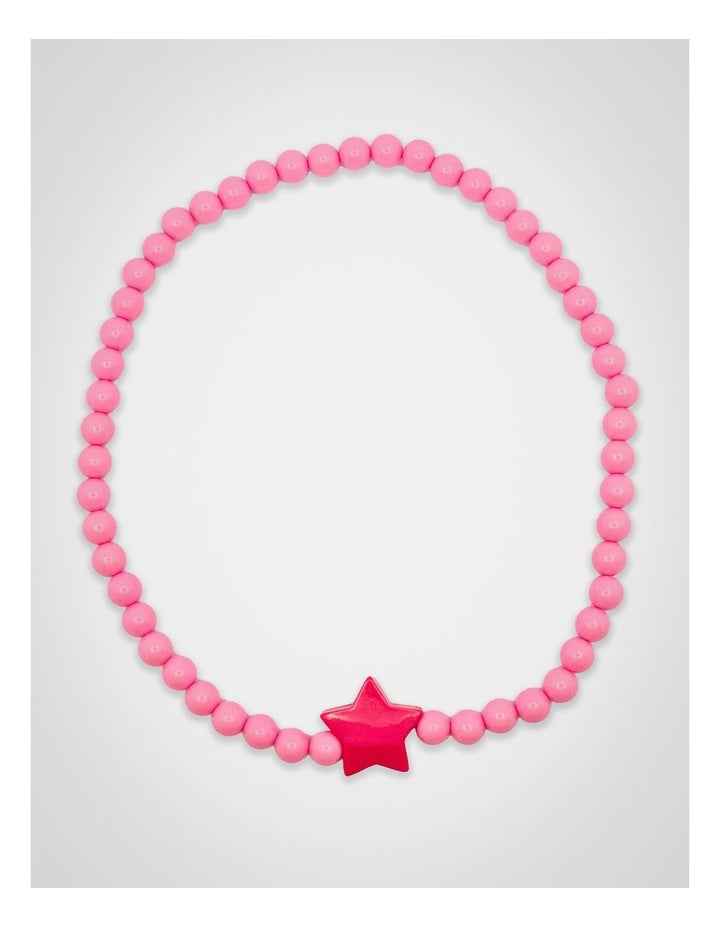 Beaded Star Necklace & Bracelet in Pink