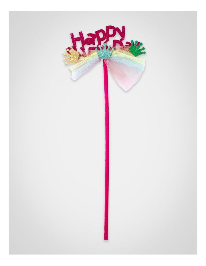 Happy Birthday Glitter Wand in Pink
