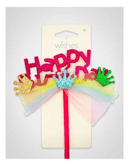 Happy Birthday Glitter Wand in Pink
