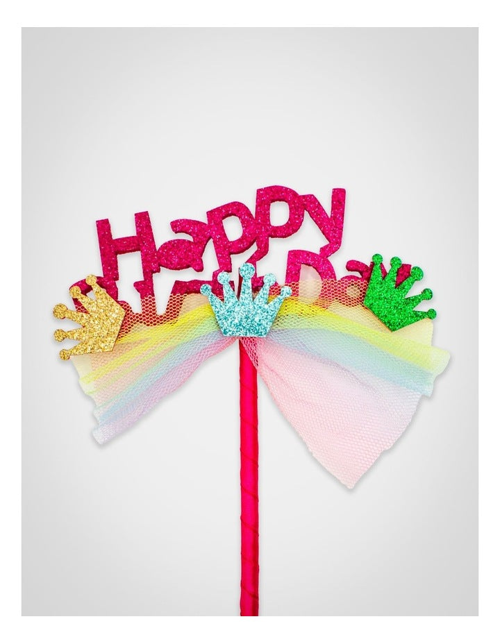 Happy Birthday Glitter Wand in Pink