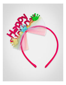 Happy Birthday Glitter Aliceband in Pink