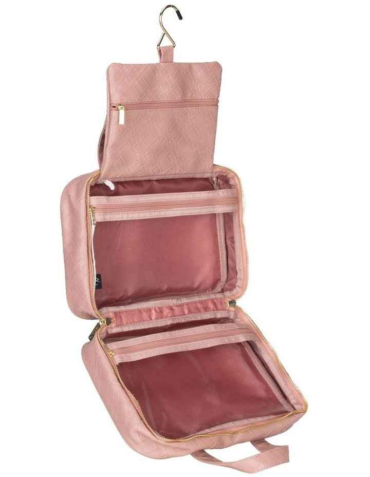 Malta Woven Hanging Fold-Out Bag in Rose