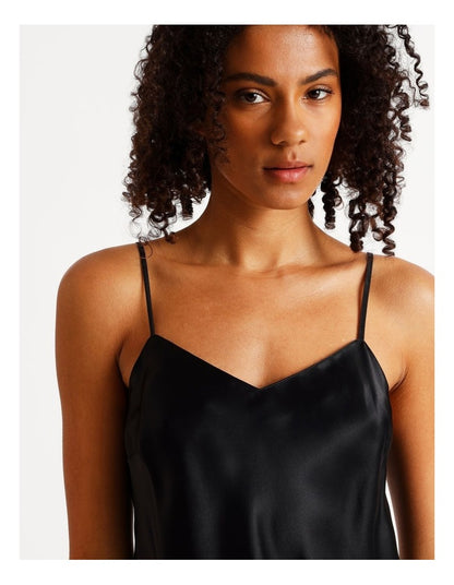Silk Cami Boxer Set in Black