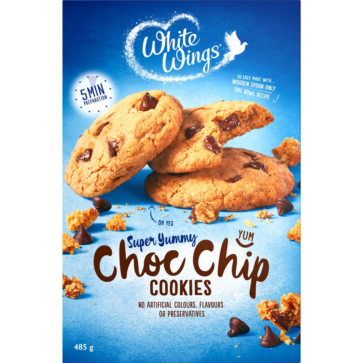 White Wings Cookie Mix Soft Centred Choc Chip 485g