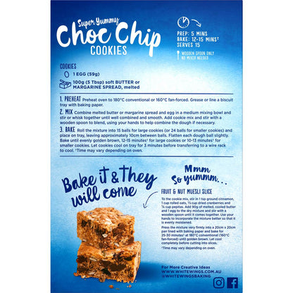 White Wings Cookie Mix Soft Centred Choc Chip 485g