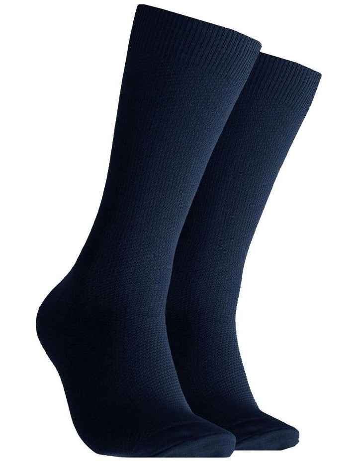 Plain Waffle Bamboo Socks in Blue