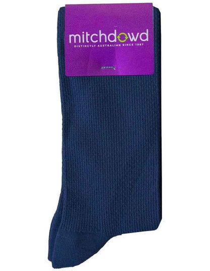 Plain Waffle Bamboo Socks in Blue