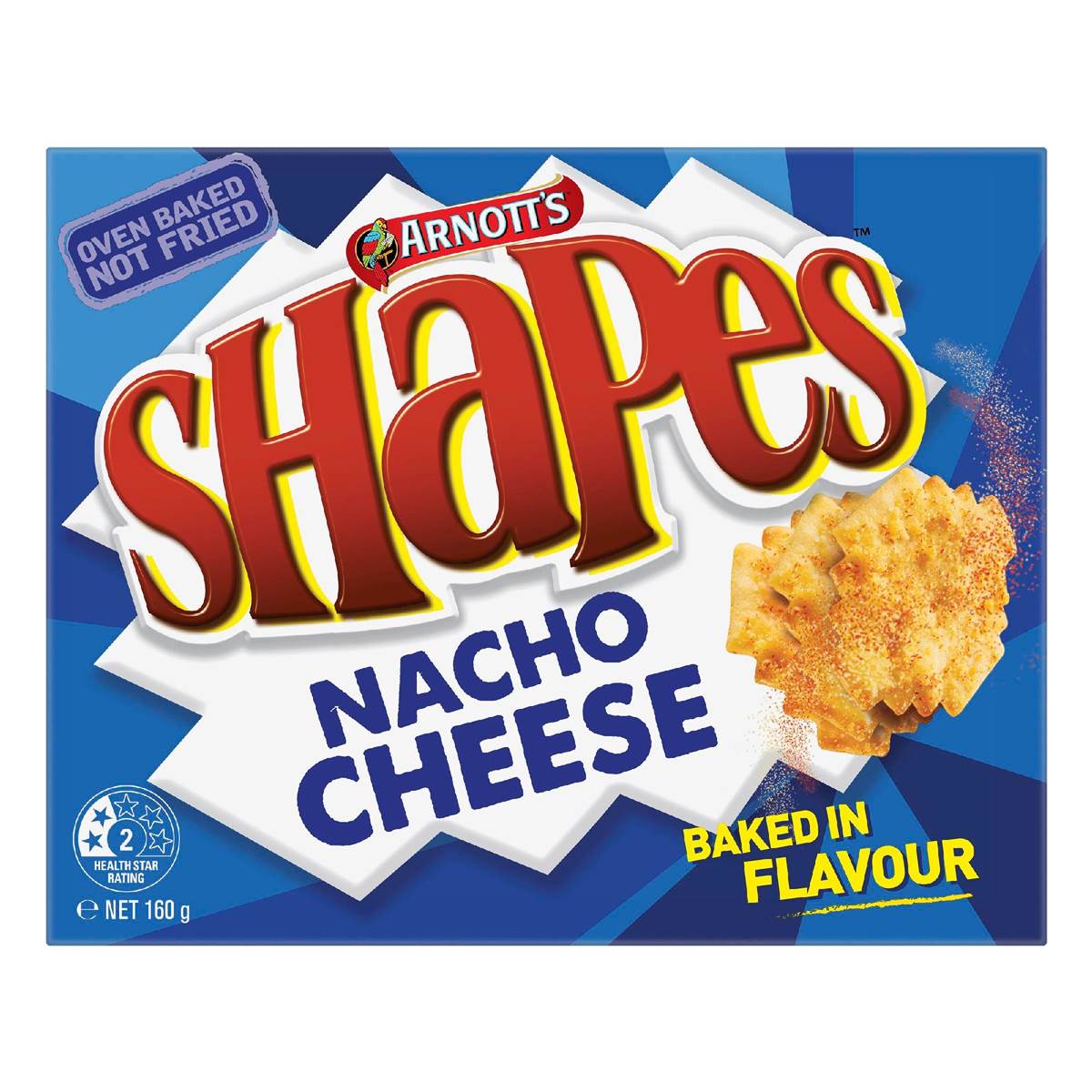 Arnotts Shapes Nacho Cheese Cracker Biscuits 160g