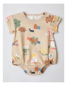 Naturals 2 Pack Bodysuit with Echidna Embroidery in Oatmeal