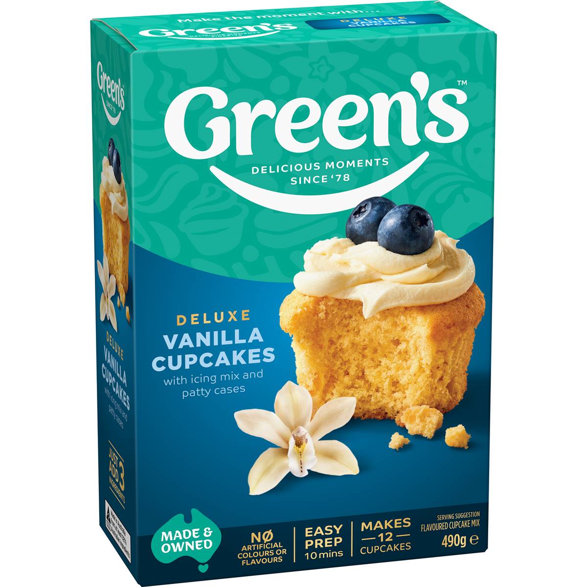 Green's Deluxe Vanilla Cupcake Mix 490g