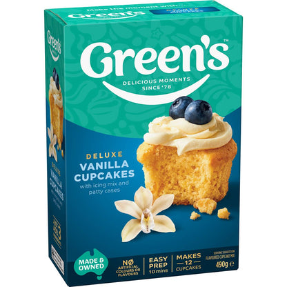 Green's Deluxe Vanilla Cupcake Mix 490g
