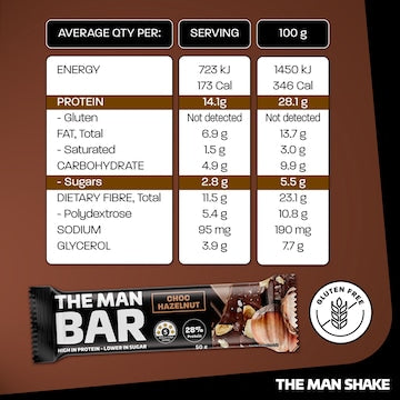 The Man Bar Choc Hazelnut 50g