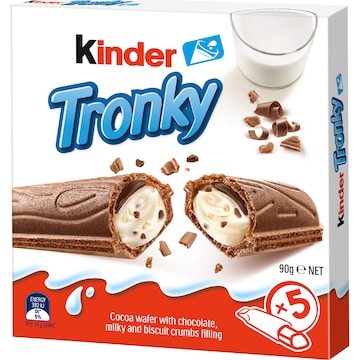 Kinder Tronky Creamy Chocolate Wafer Biscuit 5 pack