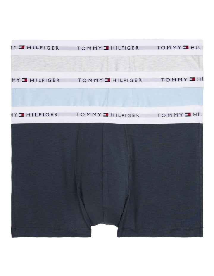 Logo Waistband Trunks 3-Pack in Blue