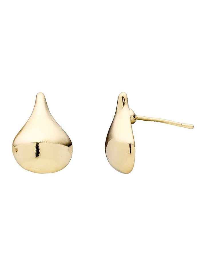 Plain Tear Drop Earrings in Gold