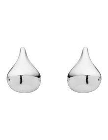 Plain Tear Drop Earrings in Silver