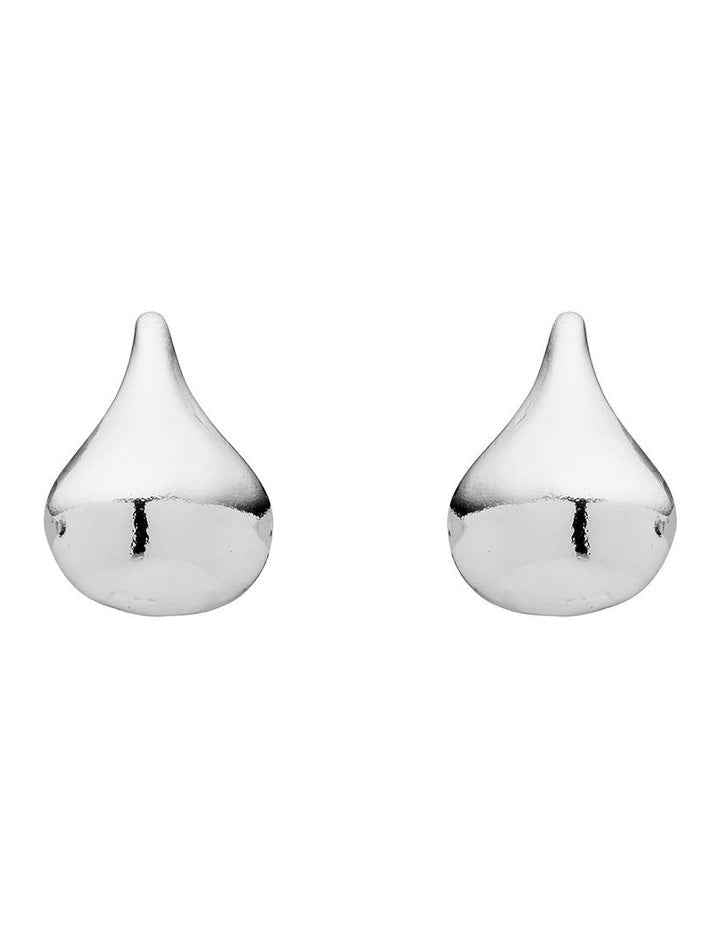 Plain Tear Drop Earrings in Silver