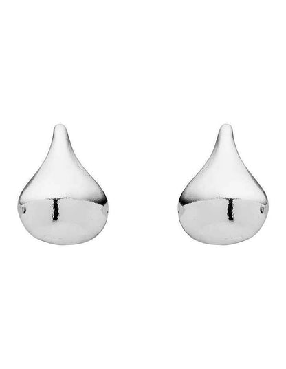 Plain Tear Drop Earrings in Silver