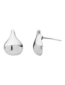 Plain Tear Drop Earrings in Silver
