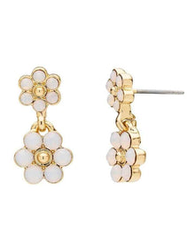 Petal Duo Earrings in White
