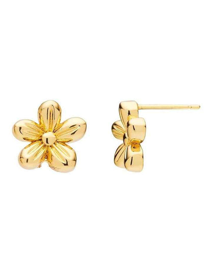 Petite Flower Stud Earrings in Gold