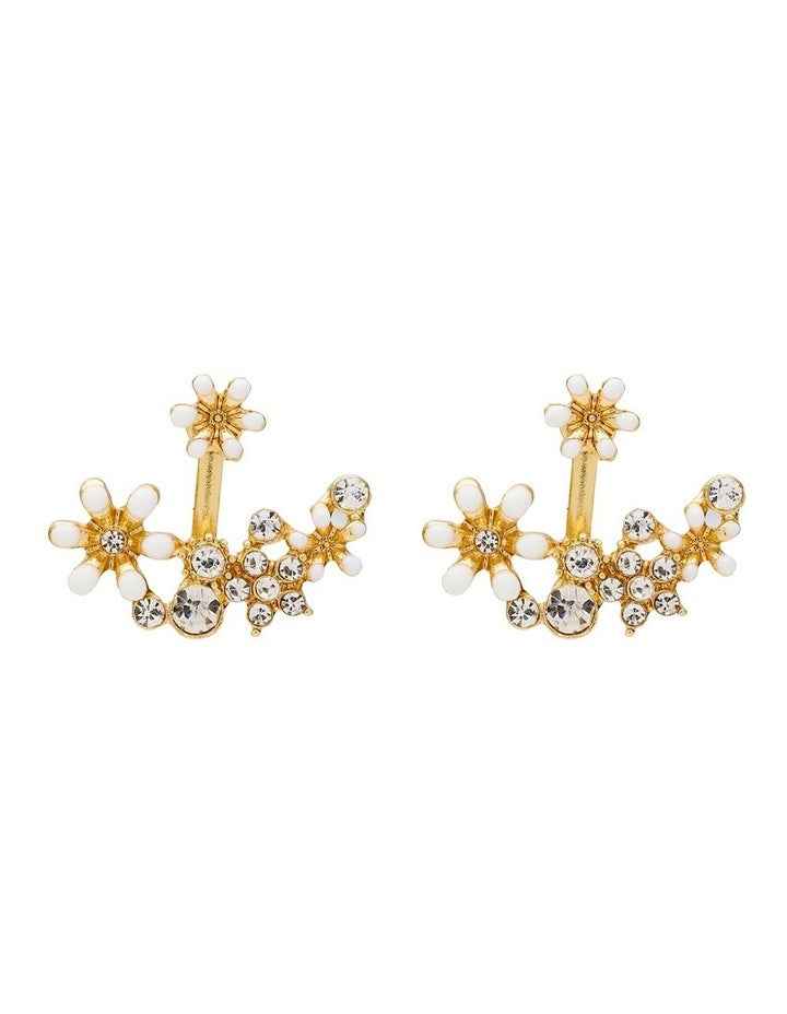 Mini Floral Earrings in White