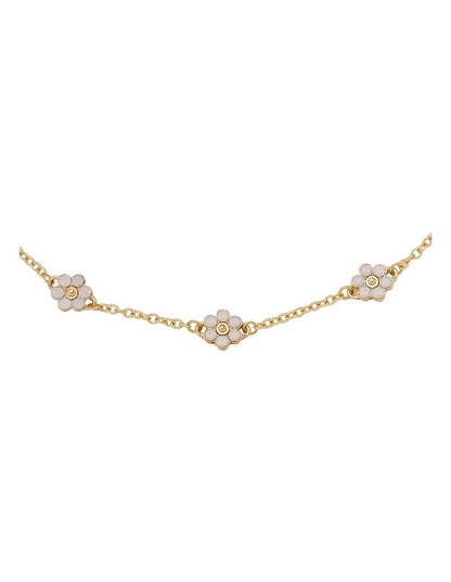 Petal Station Necklace in White