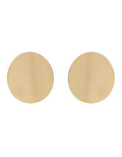 Oval Statement Stud Earrings in Gold
