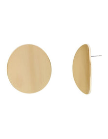 Oval Statement Stud Earrings in Gold