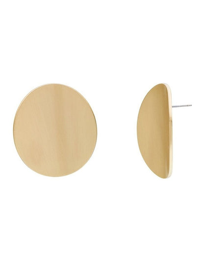 Oval Statement Stud Earrings in Gold