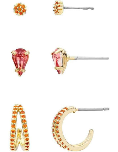 Angular Mini Earring pack in Orange